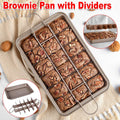 Non-Stick Square Baking Pan 31cm x 19.5cm with Removable Dividers, Golden - SuperSaverAU - view 1