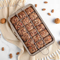 Non-Stick Square Baking Pan 31cm x 19.5cm with Removable Dividers, Golden - SuperSaverAU - view 4