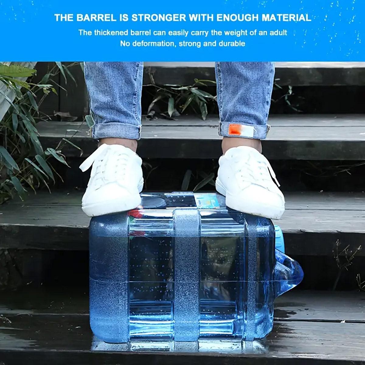 Food-Grade Portable Water Storage Tank Bucket 10L with Spigot - Transparent Blue