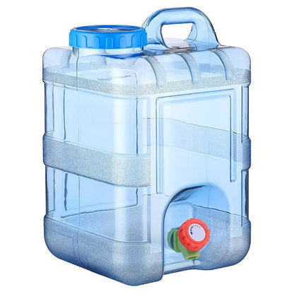 Food-Grade Portable Water Storage Tank Bucket 10L with Spigot - Transparent Blue