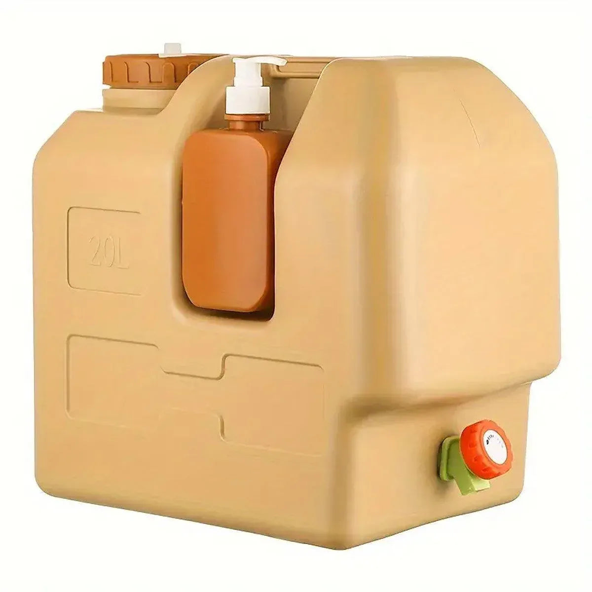 Premium 20L Camping Water Container with Tap - Beige