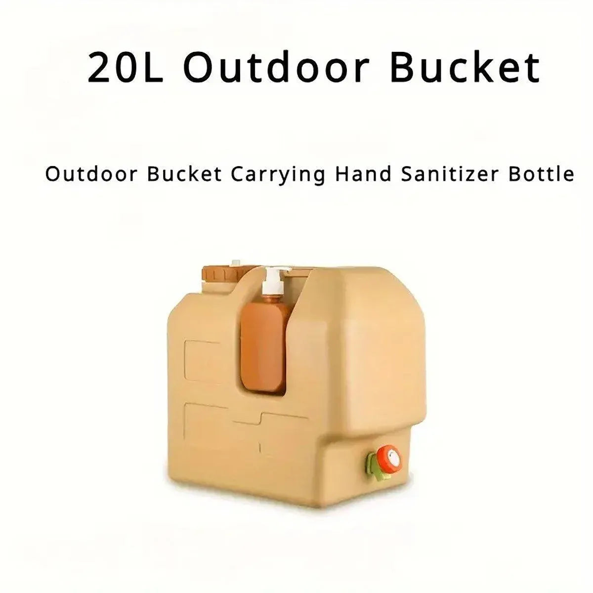 Premium 20L Camping Water Container with Tap - Beige