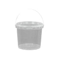 Premium Transparent Round Plastic Buckets with Lids – 1000ml, 20 Pack