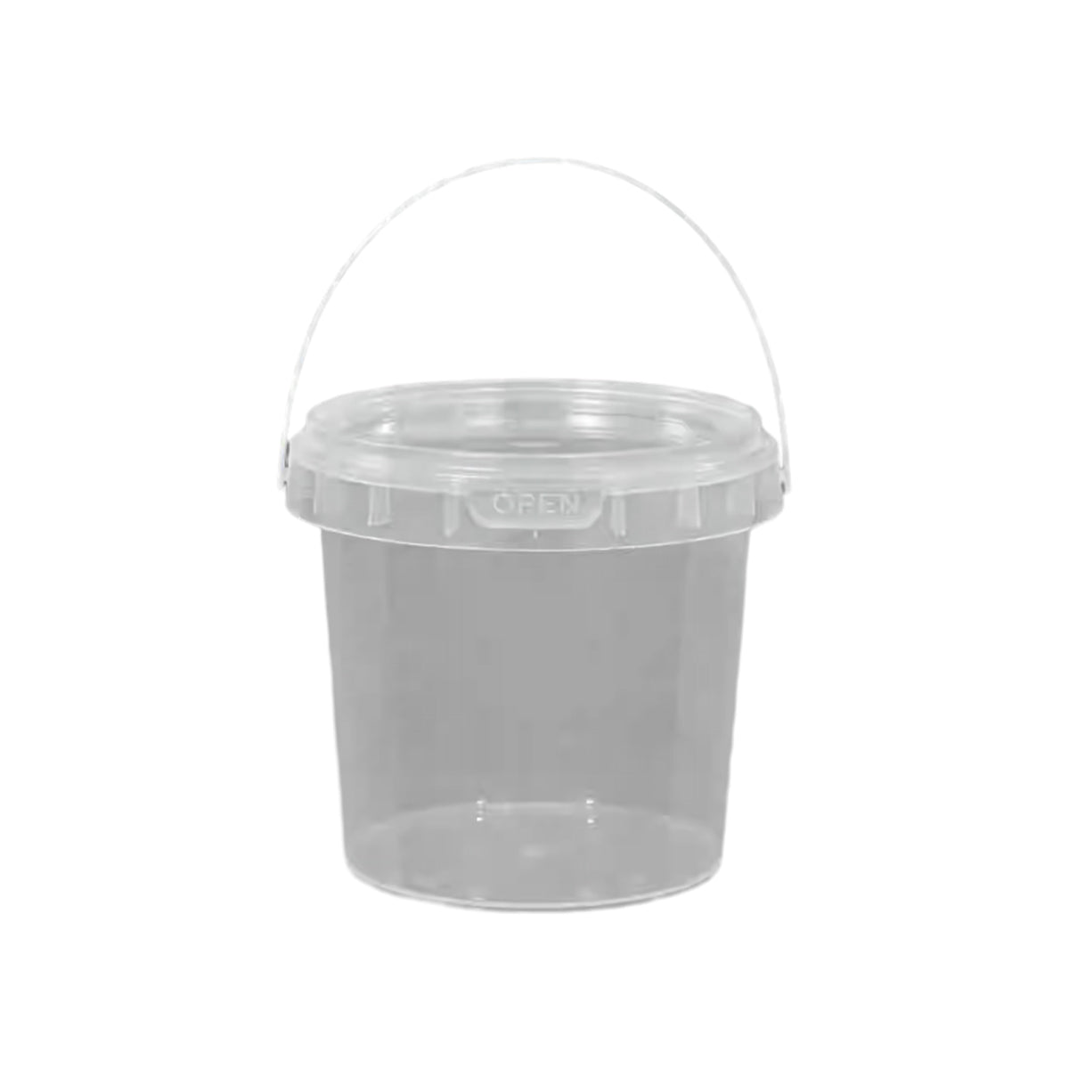 Premium Transparent Round Plastic Buckets with Lids – 1000ml, 20 Pack