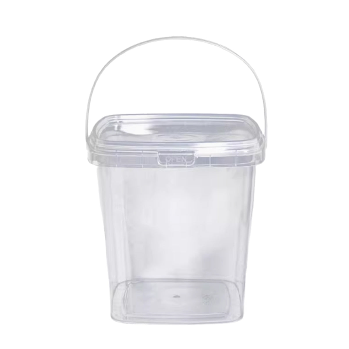 Premium Transparent Round Plastic Buckets with Lids – 1000ml, 20 Pack