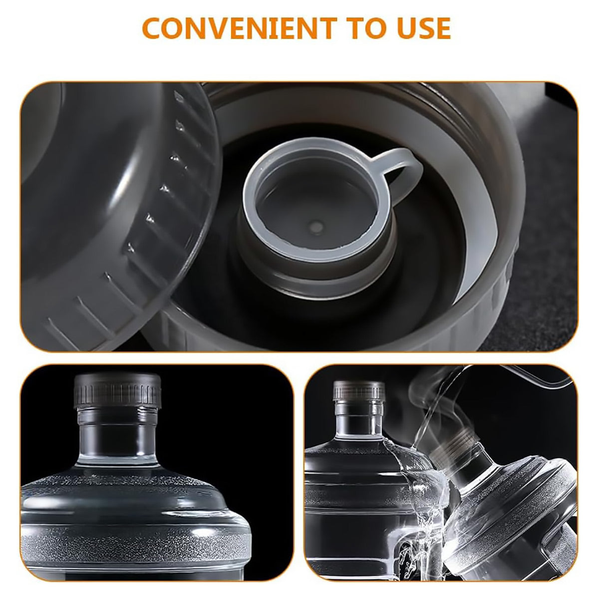 Portable Water Jug 5L Food-Grade PC Storage Tank with Clear Body - Transparent