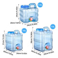 Food-Grade 7.5L Water Storage Bucket Tank with Spigot for Outdoor/Car Use - Transparent Blue - SuperSaverAU - view 3