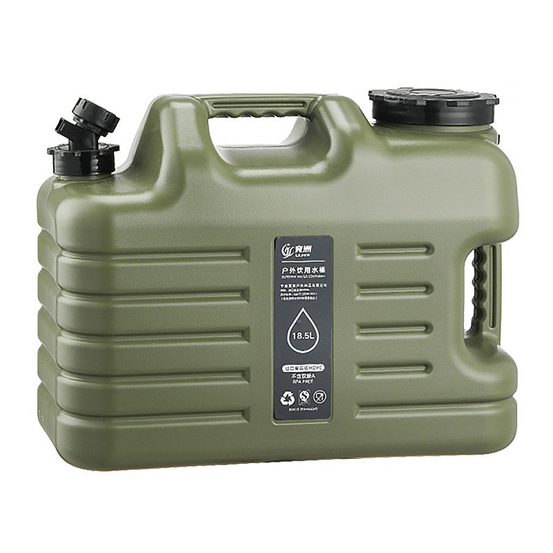 Portable Camping Water Storage Tank with Faucet & Handle - 11L Army Green