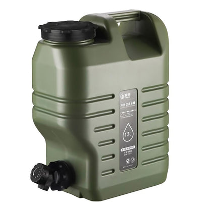 Portable Camping Water Storage Tank with Faucet & Handle - 11L Army Green