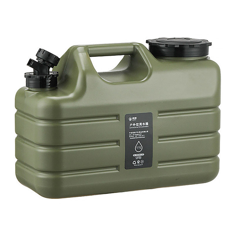 Portable Water Storage Tank 12L with Faucet for Camping & Outdoors - Army Green