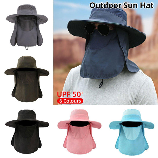 2PCS Outdoor Fisherman Bucket Hat Sun Protection - Navy