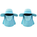 Premium Navy 2 Pack Outdoor Fisherman Sun Protection Hats UPF 50+