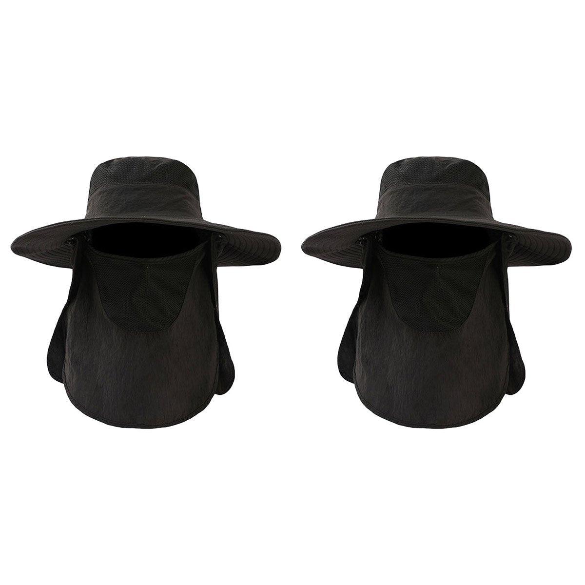 Premium Navy 2 Pack Outdoor Fisherman Sun Protection Hats UPF 50+