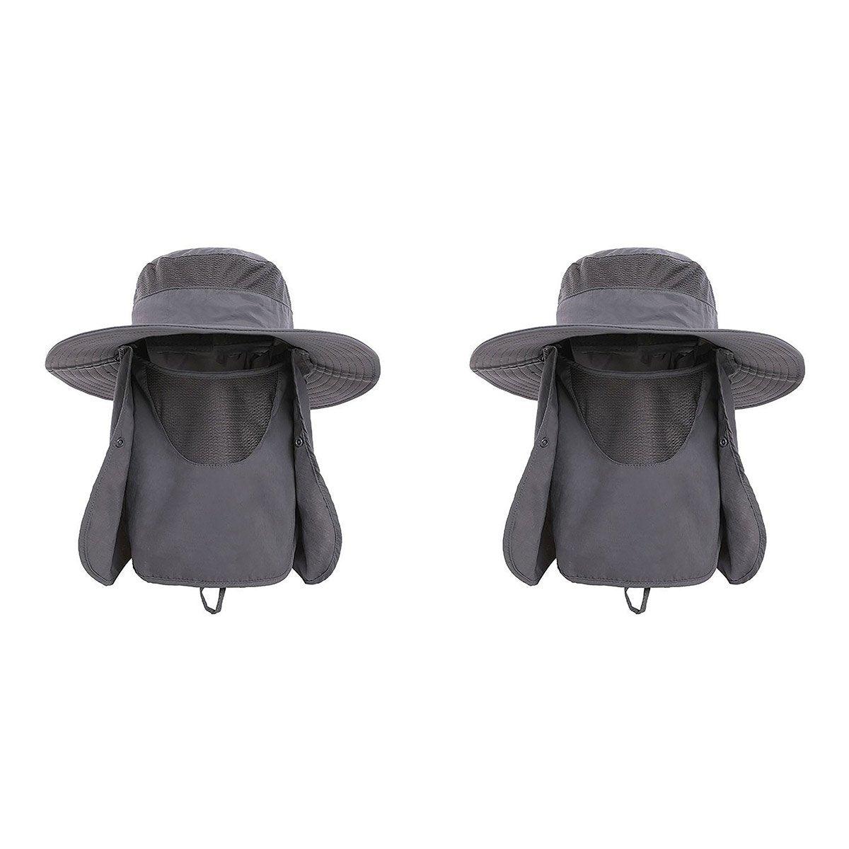 2PCS Outdoor Fisherman Bucket Hat Sun Protection - Navy