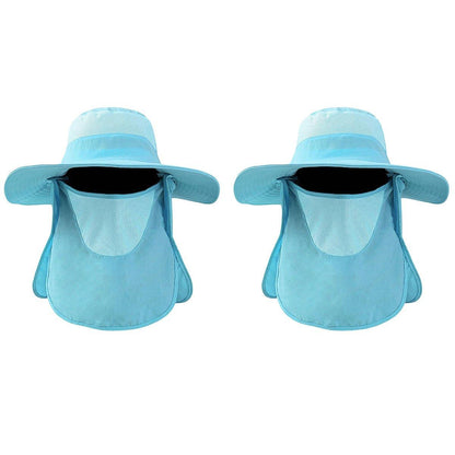 2PCS Outdoor Fisherman Bucket Hat Sun Protection - Pink