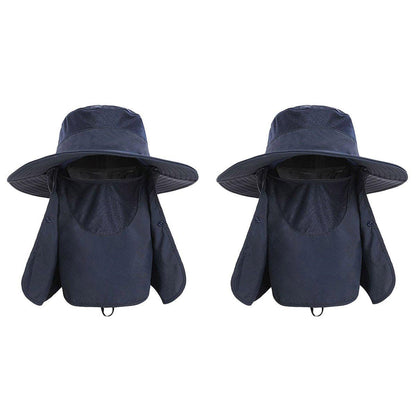 2PCS Outdoor Fisherman Bucket Hat Sun Protection - Pink