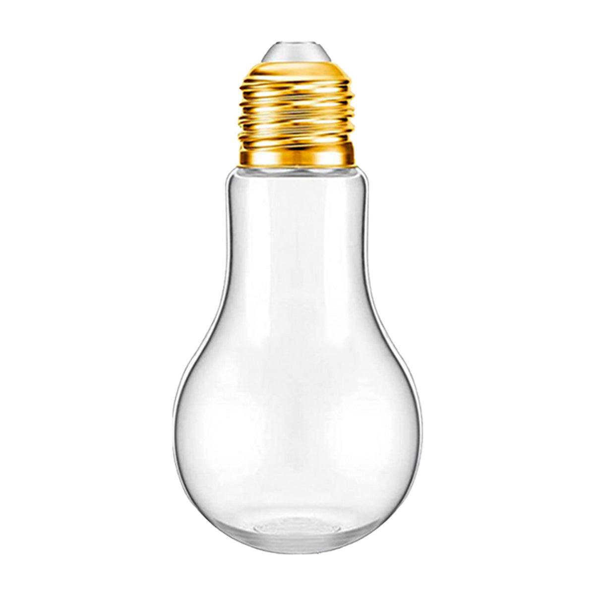 50x Plastic Bulb Bottles 100ml Candy Jar Storage Containers - Transparent/Gold Lid