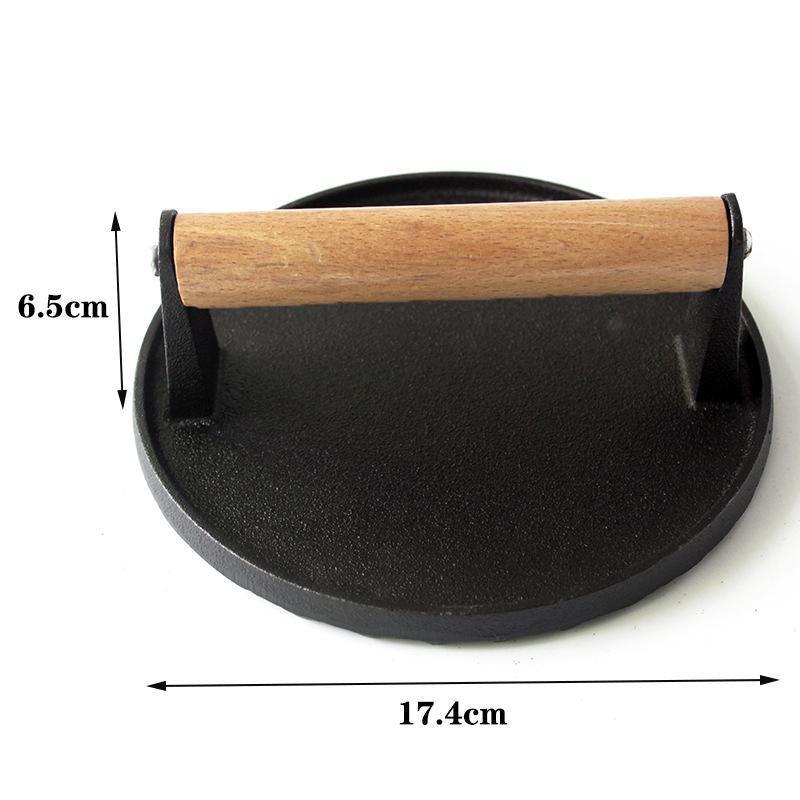 Cast Iron Burger Press 17.4cm X 6.5cm for Perfect Patties & Healthy Cooking