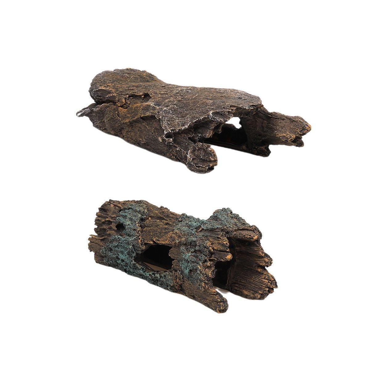 Premium Resin Tree Log Hide Ornament for Reptile & Fish Tanks - Large