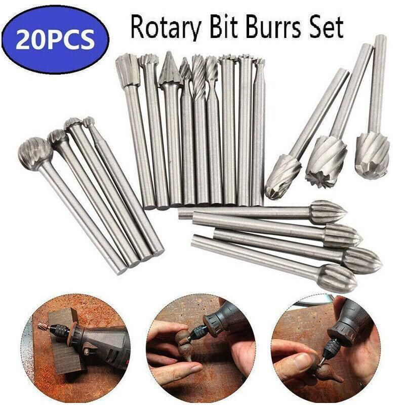 Premium 20 Piece Carbide Burr Set for Dremel Rotary Tools