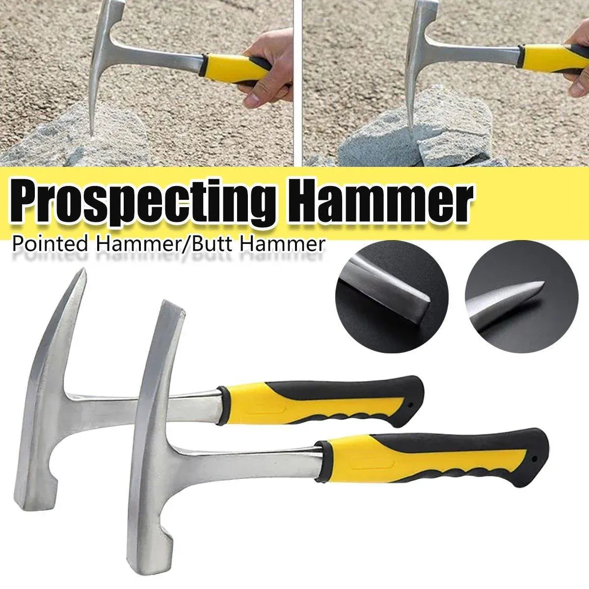 Premium Geological Exploration Hammer with High-Carbon Steel Duck Bill Head