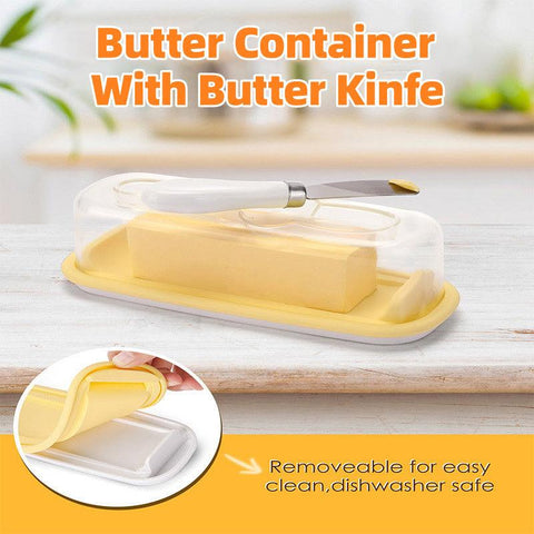 Premium Butter Box with Built-In Knife & Airtight Lid