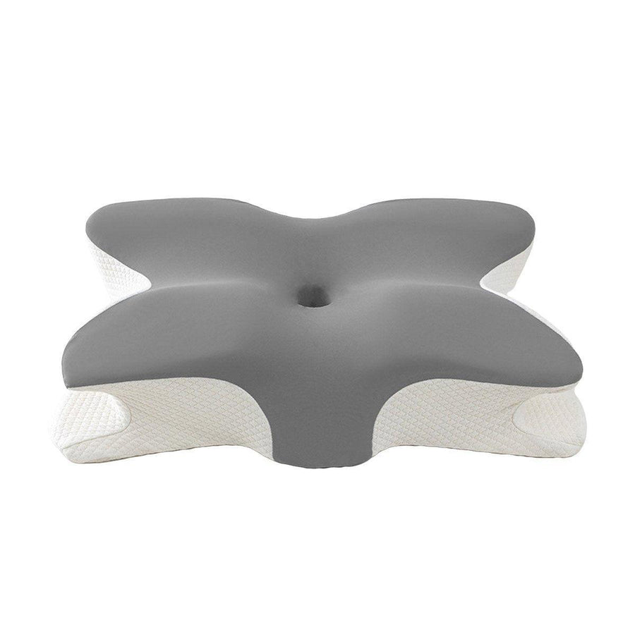 Premium Butterfly Cervical Pillow – Light Grey Slow-Rebound Memory Foam