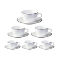 Apricot 6PCS Ceramic Coffee Cup and Saucer Set - 160ml, Elegant Design, Comfortable Handle - SuperSaverAU - view 2