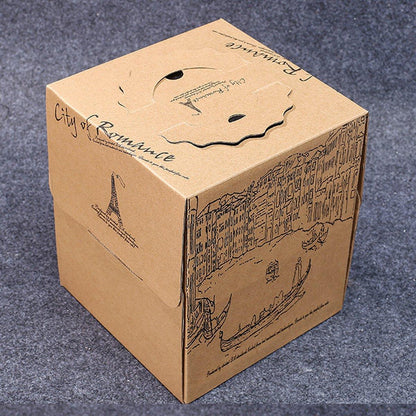 Elegant Kraft Paper Cake Boxes - 10pcs - 8inch - Double Height