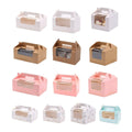 25pcs Portable Cupcake Packaging Box with Transparent Window for Easy Opening - Marble-6Cup - SuperSaverAU - view 2