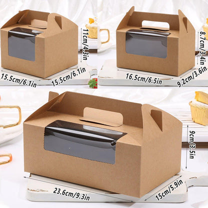 25pcs Portable Cupcake Packaging Box with Transparent Window for Easy Opening - Marble-6Cup