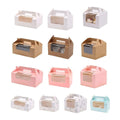 Premium 2 Cup Cupcake Boxes – White 25 Pack with Window & Handle