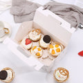 Premium 2 Cup Cupcake Boxes – White 25 Pack with Window & Handle