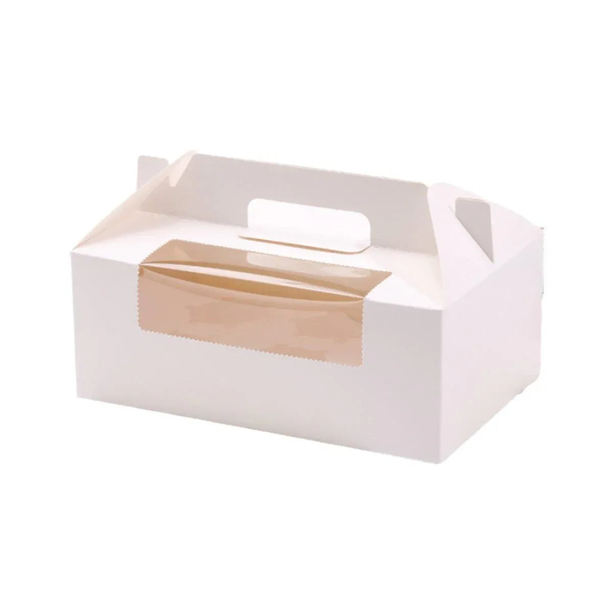 Premium 2 Cup Cupcake Boxes – White 25 Pack with Window & Handle