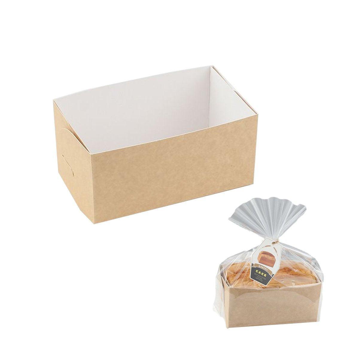 100pcs Cake Bread Packaging Box Toast Paper Carton Bakery Boxes for Party - 450g