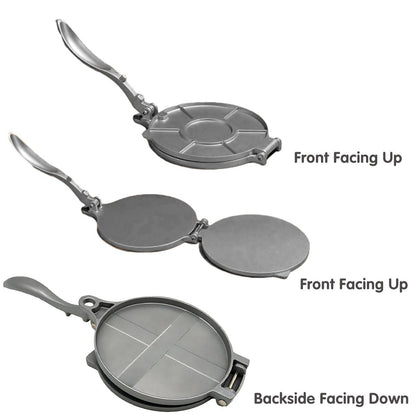 16/20cm Premium Tortilla Press Flat Bread Maker Taco Roti Chapati Health Food - Silver-16cm