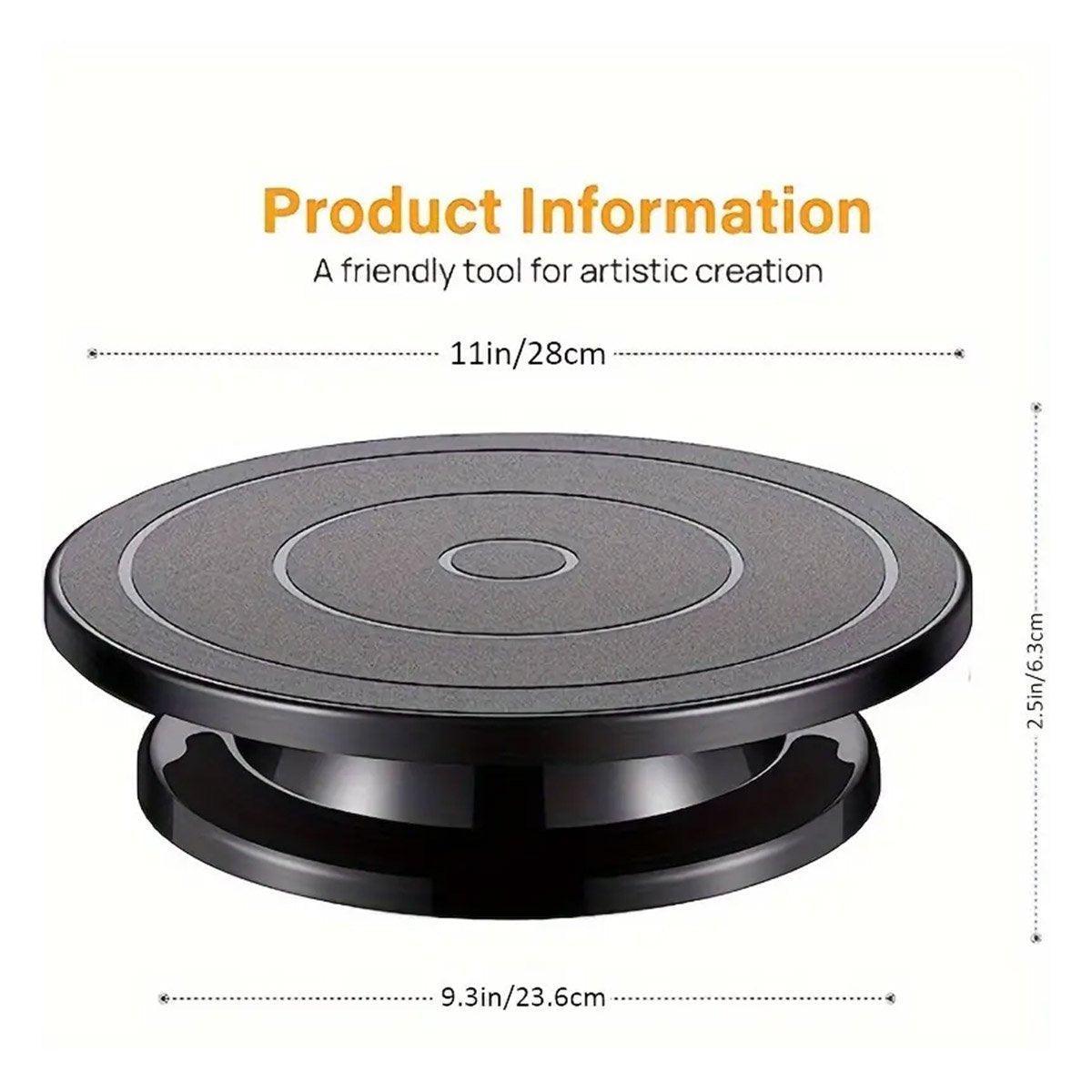 Premium Rotating Cake Turntable Stand – Black 28cm