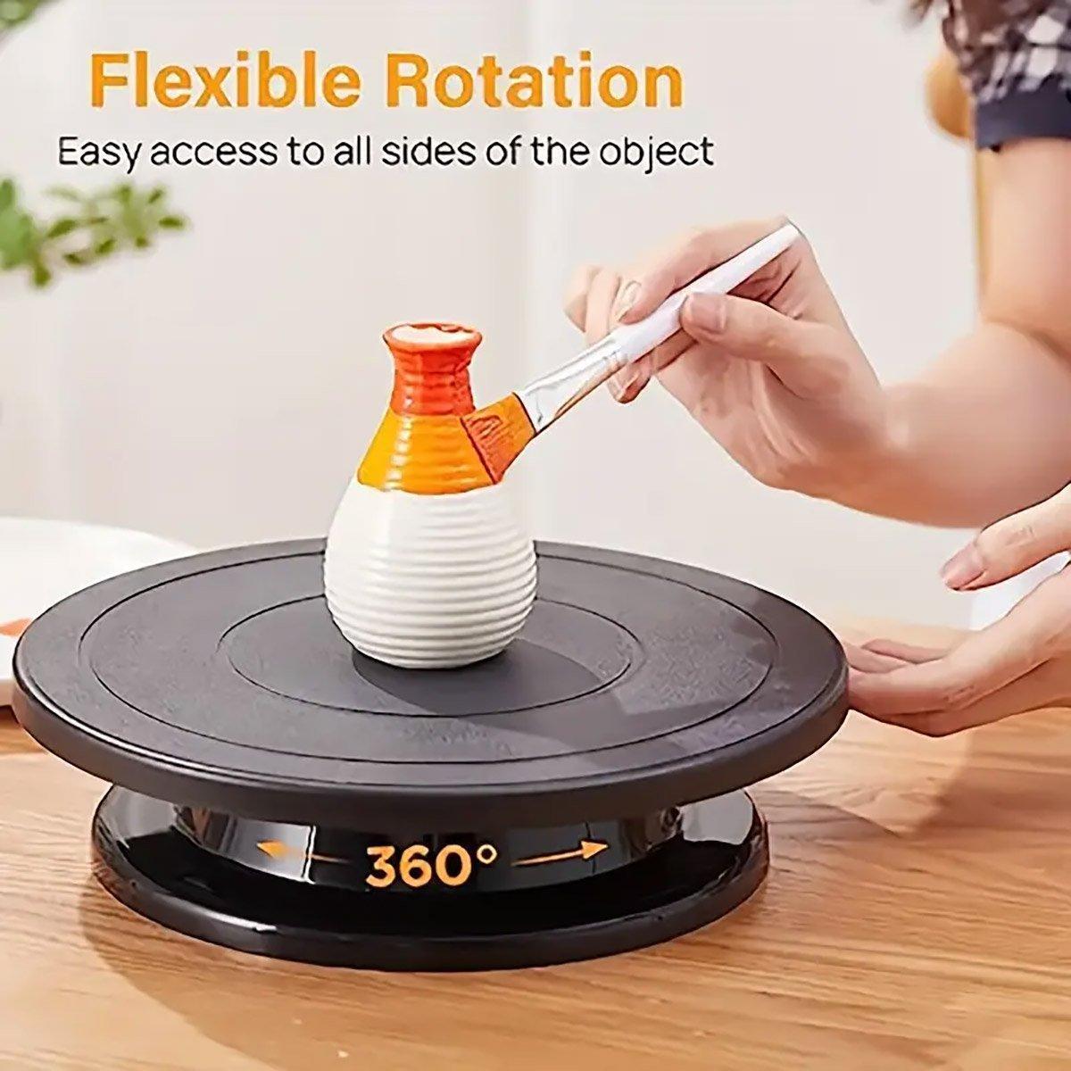 Premium Rotating Cake Turntable Stand – Black 28cm