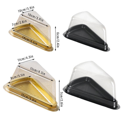 100pcs Triangle Cake Boxes for Bakery Packaging Pastry Gift Boxes for Parties - Black-8x15x7cm