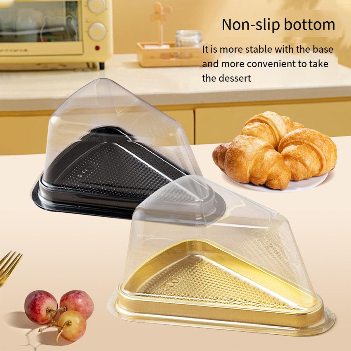 100pcs Triangle Cake Boxes for Bakery Packaging Pastry Gift Boxes for Parties - Black-8x15x7cm