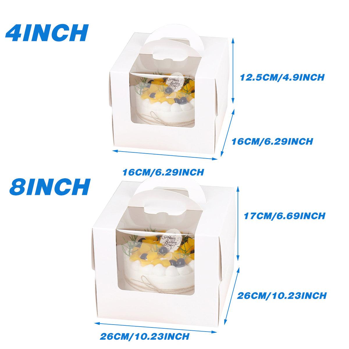 50pcs Portable Cake Boxes with Open Window for Birthday Party Cake Packaging - 4inch - SuperSaverAU - view 3