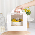 50pcs Portable Cake Boxes with Open Window for Birthday Party Cake Packaging - 4inch - SuperSaverAU - view 4