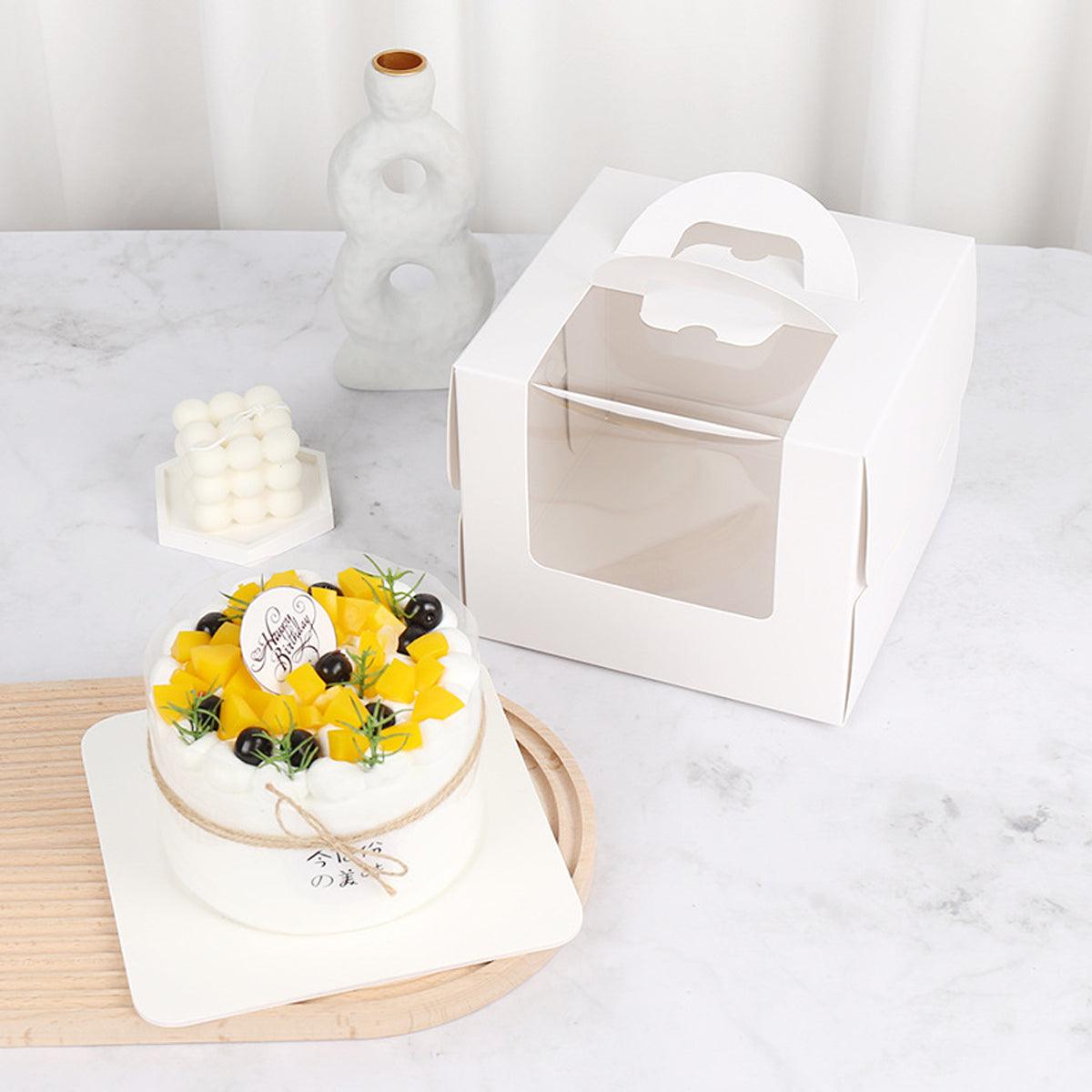50pcs Portable Cake Boxes with Open Window for Birthday Party Cake Packaging - 8inch - SuperSaverAU - view 3