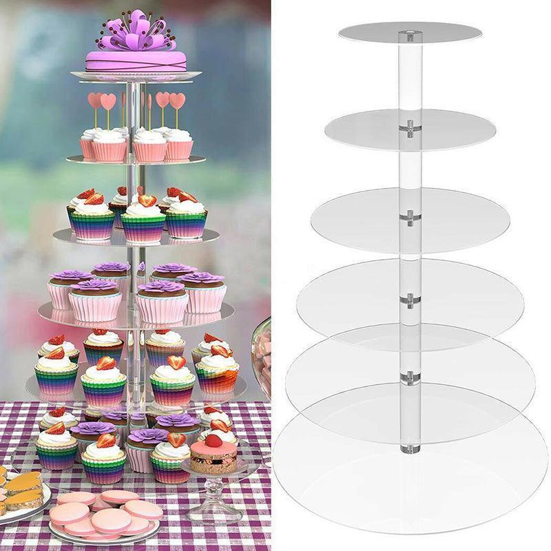 Clear Acrylic Cupcake Tower Stand - 4 Tiers, Interlocking, Easy Assembly