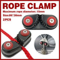 Premium Aluminium Alloy Rope Clamp Set - 2pcs, Black
