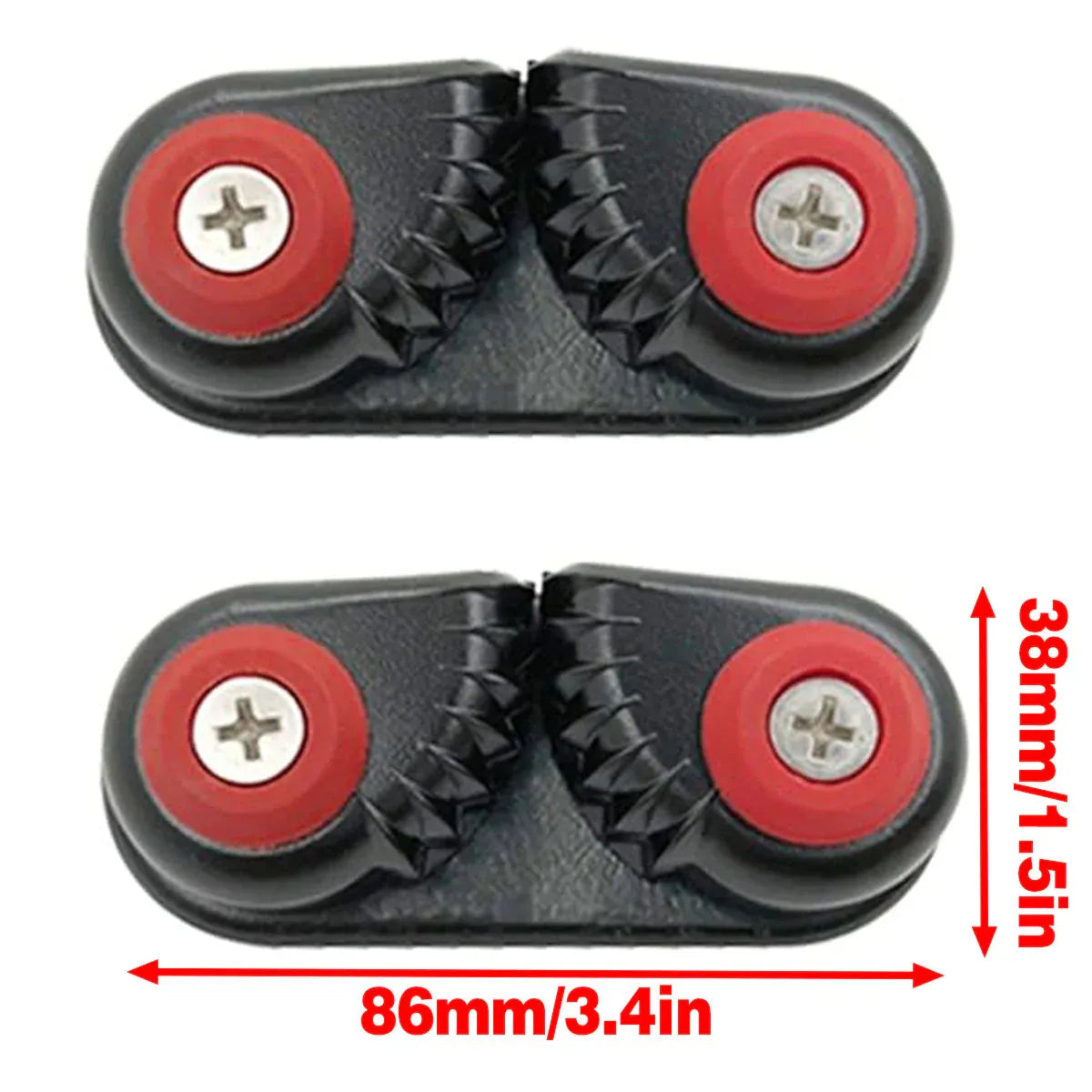 Premium Aluminium Alloy Rope Clamp Set - 2pcs, Black
