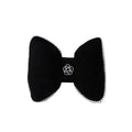 Premium Black Bowknot Car Headrest Neck Pillow with Camellia Detail