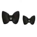 Premium Black Bowknot Car Waist Support Pillow with Camellia Detail