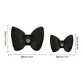 Premium Black Bowknot Car Waist Support Pillow with Camellia Detail