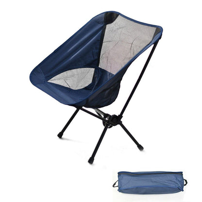 Lightweight Portable Folding Camping Chair with High Back - Dark Blue